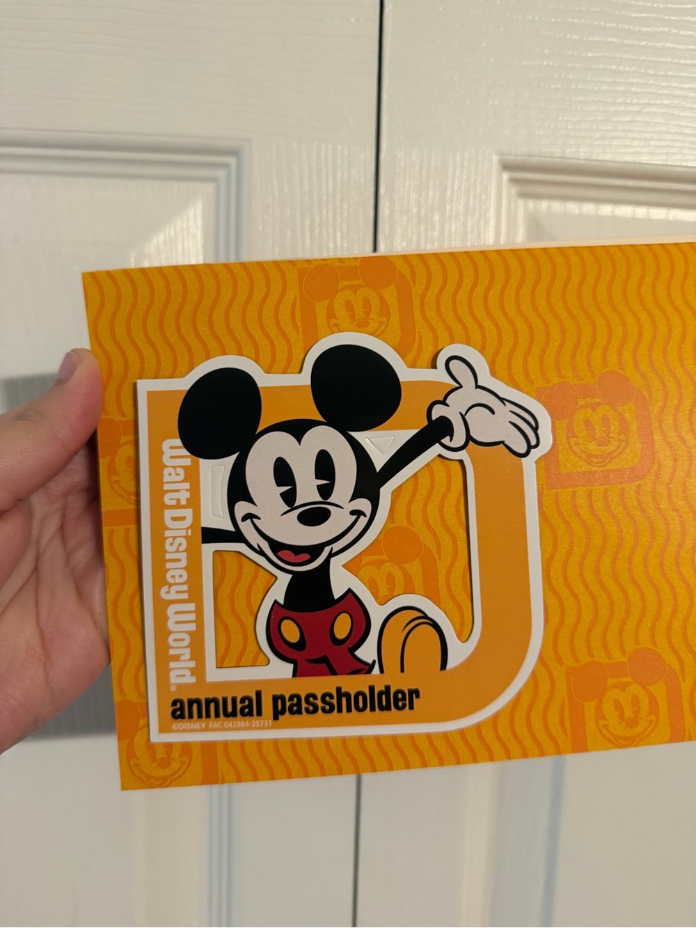 Disney Orange Mickey Mouse Annual Passholder magnet